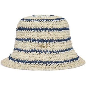 image:imageKarl Lagerfeld Womens Stiped Crochet Straw HatIvory