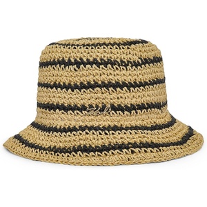 image:imageKarl Lagerfeld Womens Stiped Crochet Straw HatNatural