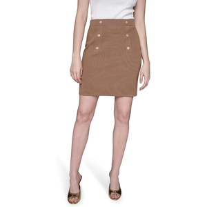image:imageKarl Lagerfeld Womens Straight Button Detail Essential Classic SkirtVicuna