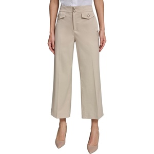image:imageKarl Lagerfeld Womens Straight Leg Cotton Twill Front Pocket PantFrench Beige