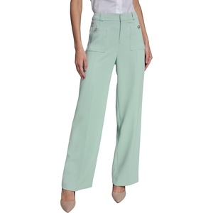image:imageKarl Lagerfeld Womens Straight Leg Textured Crepe Front Pocket PantFresh Mint