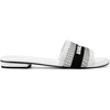 image:imageKARL LAGERFELD Womens Cairra Flat Sandal With Logo StitchingWhiteBlack
