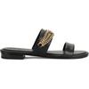 image:imageKARL LAGERFELD Womens Canne Double Band Flat Sandal With Chain Logo DesignBlack