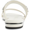 image:imageKARL LAGERFELD Womens Canne Double Band Flat Sandal With Chain Logo DesignSoft White