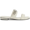 image:imageKARL LAGERFELD Womens Canne Double Band Flat Sandal With Chain Logo DesignSoft White
