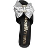 image:imageKARL LAGERFELD Womens Ciaran Flat Sandal With Bow DetailBlackSilver