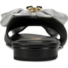 image:imageKARL LAGERFELD Womens Ciaran Flat Sandal With Bow DetailBlackSilver