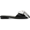 image:imageKARL LAGERFELD Womens Ciaran Flat Sandal With Bow DetailBlackSilver