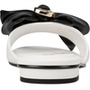image:imageKARL LAGERFELD Womens Ciaran Flat Sandal With Bow DetailBright WhiteBlack