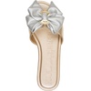 image:imageKARL LAGERFELD Womens Ciaran Flat Sandal With Bow DetailWhite GoldSilver