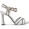 image:imageKARL LAGERFELD Womens Daelin Ankle Strap Evening Dress HeelBright WhiteBlack