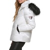 image:imageKARL LAGERFELD Womens Faux Fur Trim Hooded Down Short Puffer JacketFaux Fur Trim White