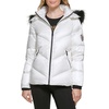 image:imageKARL LAGERFELD Womens Faux Fur Trim Hooded Down Short Puffer JacketFaux Fur Trim White