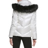 image:imageKARL LAGERFELD Womens Faux Fur Trim Hooded Down Short Puffer JacketFaux Fur Trim White