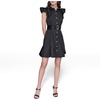image:imageKARL LAGERFELD Womens Flutter Sleeve Collared ShirtdressBlack