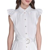 image:imageKARL LAGERFELD Womens Flutter Sleeve Collared ShirtdressSoft White