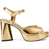 image:imageKARL LAGERFELD Womens Hallet Platform Block Heel With Ankle StrapGold