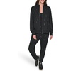 image:imageKARL LAGERFELD Womens Long Sleeve Athleisure Printed Zip Up JacketBlackBlack