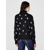 image:imageKARL LAGERFELD Womens Long Sleeve Athleisure Printed Zip Up JacketBlackWhite