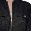 image:imageKARL LAGERFELD Womens Long Sleeve Lace Scuba Bomber With Crewneck Zipper Front JacketBlack