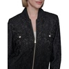 image:imageKARL LAGERFELD Womens Long Sleeve Lace Scuba Bomber With Crewneck Zipper Front JacketBlack