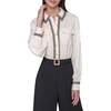 image:imageKARL LAGERFELD Womens Long Sleeve Scuba Crepe JumpsuitBirchBlack