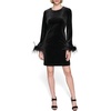 image:imageKARL LAGERFELD Womens Long Sleeve Stretch Velvet Sheath Mini DressBlack