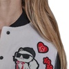 image:imageKARL LAGERFELD Womens Long Sleeve Varsity Logo Patches JacketSoft WhiteBlack