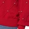 image:imageKARL LAGERFELD Womens Long Sleeve Vneck Crystal Detail SweaterAdmiral Red