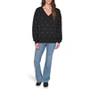 image:imageKARL LAGERFELD Womens Long Sleeve Vneck Crystal Detail SweaterBlack