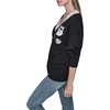 image:imageKARL LAGERFELD Womens Long Sleeve Vneck Whimsy Patches SweaterBlackSoft White