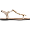 image:imageKARL LAGERFELD Womens Margate Flat Thong Sandal With Flower EmbellishmentsWhite Gold