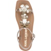 image:imageKARL LAGERFELD Womens Margate Flat Thong Sandal With Flower EmbellishmentsWhite Gold