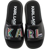 image:imageKARL LAGERFELD Womens Opal Embellished Platform SandalBlackWhite