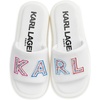 image:imageKARL LAGERFELD Womens Opal Embellished Platform SandalWhite Gold