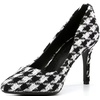 image:imageKARL LAGERFELD Womens Royale Tweed Pointed Toe Dress Pump BlackWhite 7