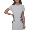 image:imageKARL LAGERFELD Womens Short Sleeve Crew Neck Scuba Crepe Midi DressSoft White Black