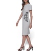 image:imageKARL LAGERFELD Womens Short Sleeve Crew Neck Scuba Crepe Midi DressSoft White Black