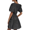 image:imageKARL LAGERFELD Womens Short Sleeve VNeck Taffeta DressBlack