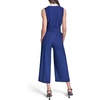image:imageKARL LAGERFELD Womens Sleeveless Knotched Collar Scuba Crepe Belted JumpsuitMaritimeSoft White