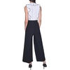 image:imageKARL LAGERFELD Womens Sleeveless Ruffle Collar Vneck Silky Scuba Crepe JumpsuitBlack Soft White