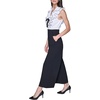 image:imageKARL LAGERFELD Womens Sleeveless Ruffle Collar Vneck Silky Scuba Crepe JumpsuitBlack Soft White