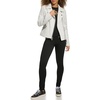image:imageKARL LAGERFELD Womens Tweed Moto Jacket With Logo PinsWhiteMulti