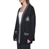 image:imageKARL LAGERFELD Womens Varsity Cardigan With Patch SweaterBlackSoft White
