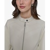 image:imageKARL LAGERFELD Womens Zip Front Faux Leather JacketIvory