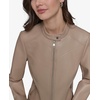 image:imageKARL LAGERFELD Womens Zip Front Faux Leather JacketLatte
