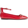 image:imageKARL LAGERFELD Womens Zyvia Ankle Strap Ballet FlatsClassic Red