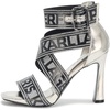 image:imageKARL LAGERFELD womens Careliz Evening Strappy Dress Heel With Belt DetailPewter
