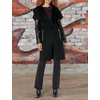 image:imageKARL LAGERFELD womens Legacy Military Long Wool CoatFaux Leather Black