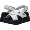 image:imageKARL LAGERFELD womens Tilda Criss Cross Wedge Sandal With PinsBright White